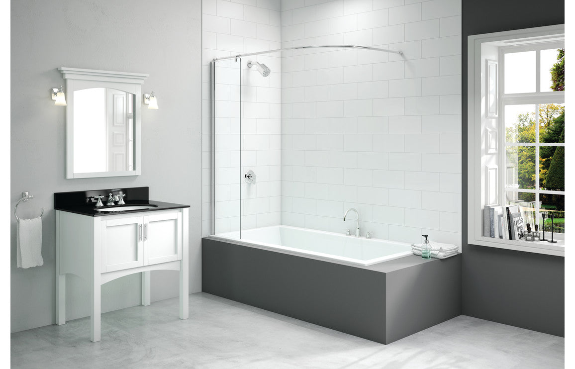 Merlyn 800x1500mm Single Curved Bath Screen