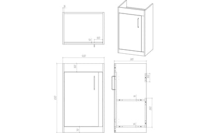 Elentra 510mm Floor Standing Unit Inc. Basin - White Gloss