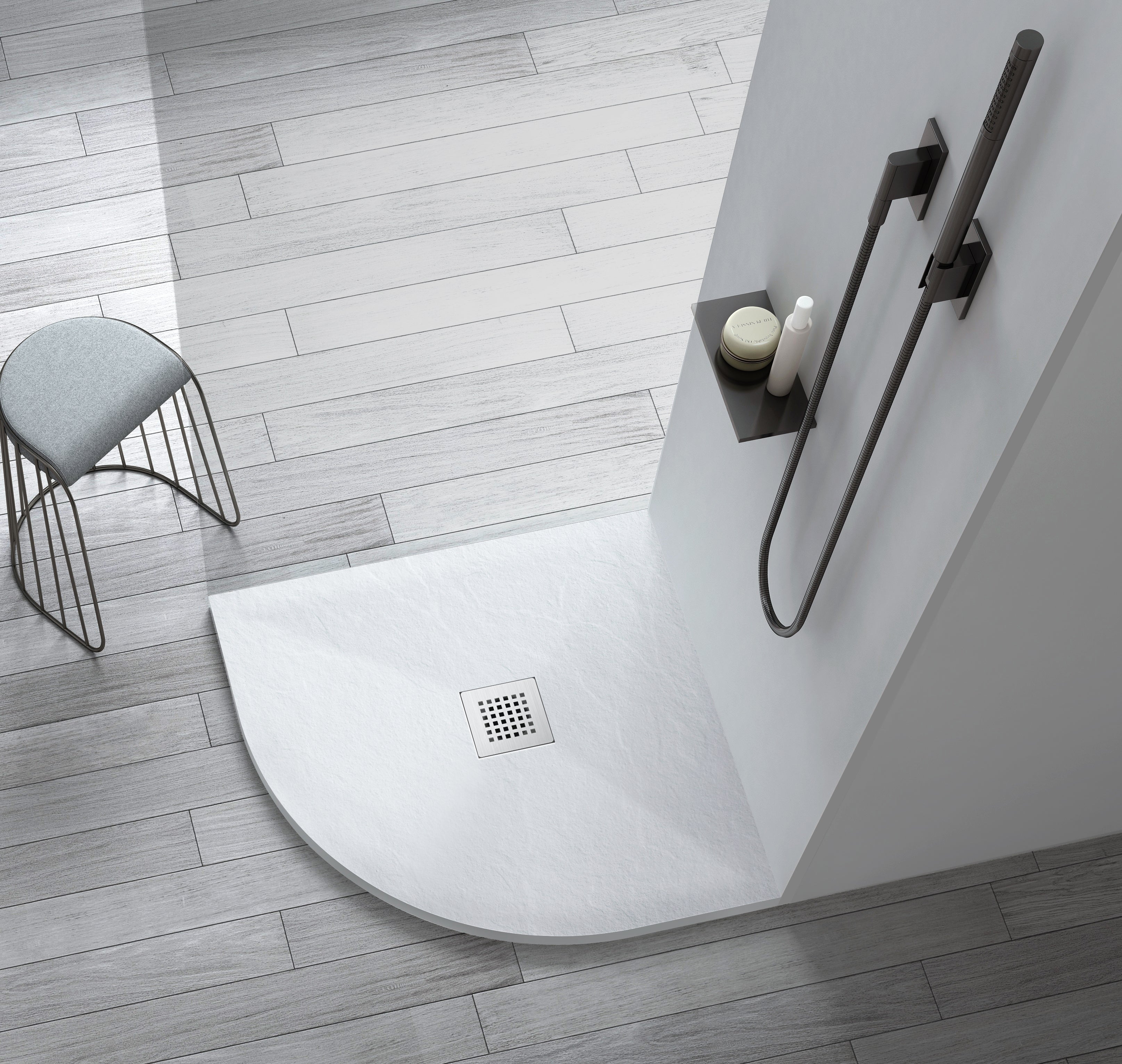 Novo FQ Series 900x900 Quadrant Slate Stone 25mm Shower Tray with  Waste System