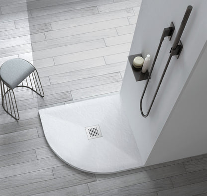 Novo FQ Series 900x900 Quadrant Slate Stone 25mm Shower Tray with  Waste System
