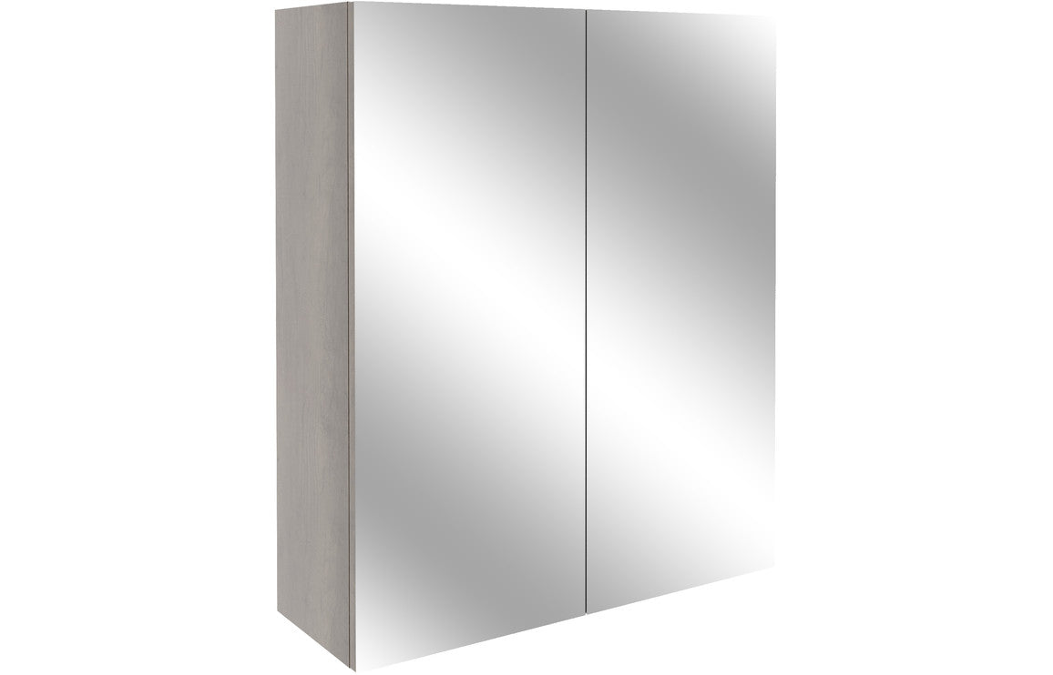 Alba 600mm Mirrored Wall Unit - Nebraska Oak