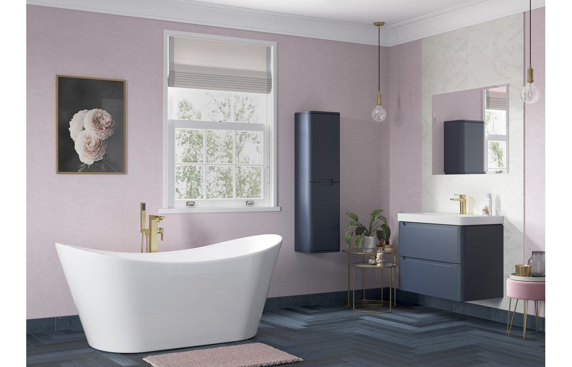 Lambi 600mm 2 Door Floor Standing Basin Unit - Matt Indigo