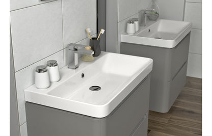 Lambi 500mm 2 Drawer Wall Hung Cloakroom Basin Unit - Matt Grey