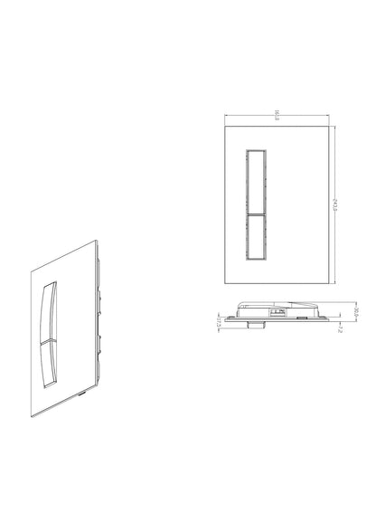 Novo Vintage Glass Dual Flush Plate Glass Black