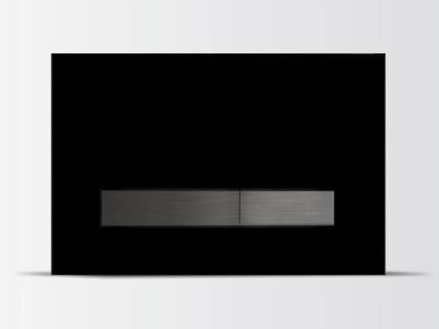 Novo Vintage Glass Dual Flush Plate Glass Black