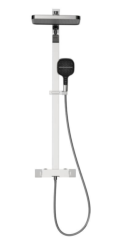 Novo Edge Chrome  Modern Mixer Shower System 3-Function Solid Brass