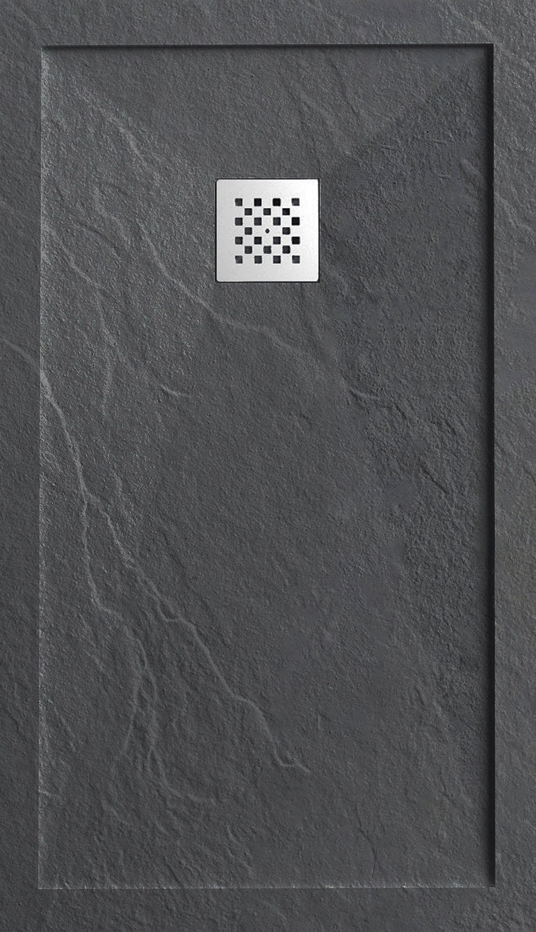 Novo I Series Solid Slate Stone 30mm Shower Tray with  Waste System