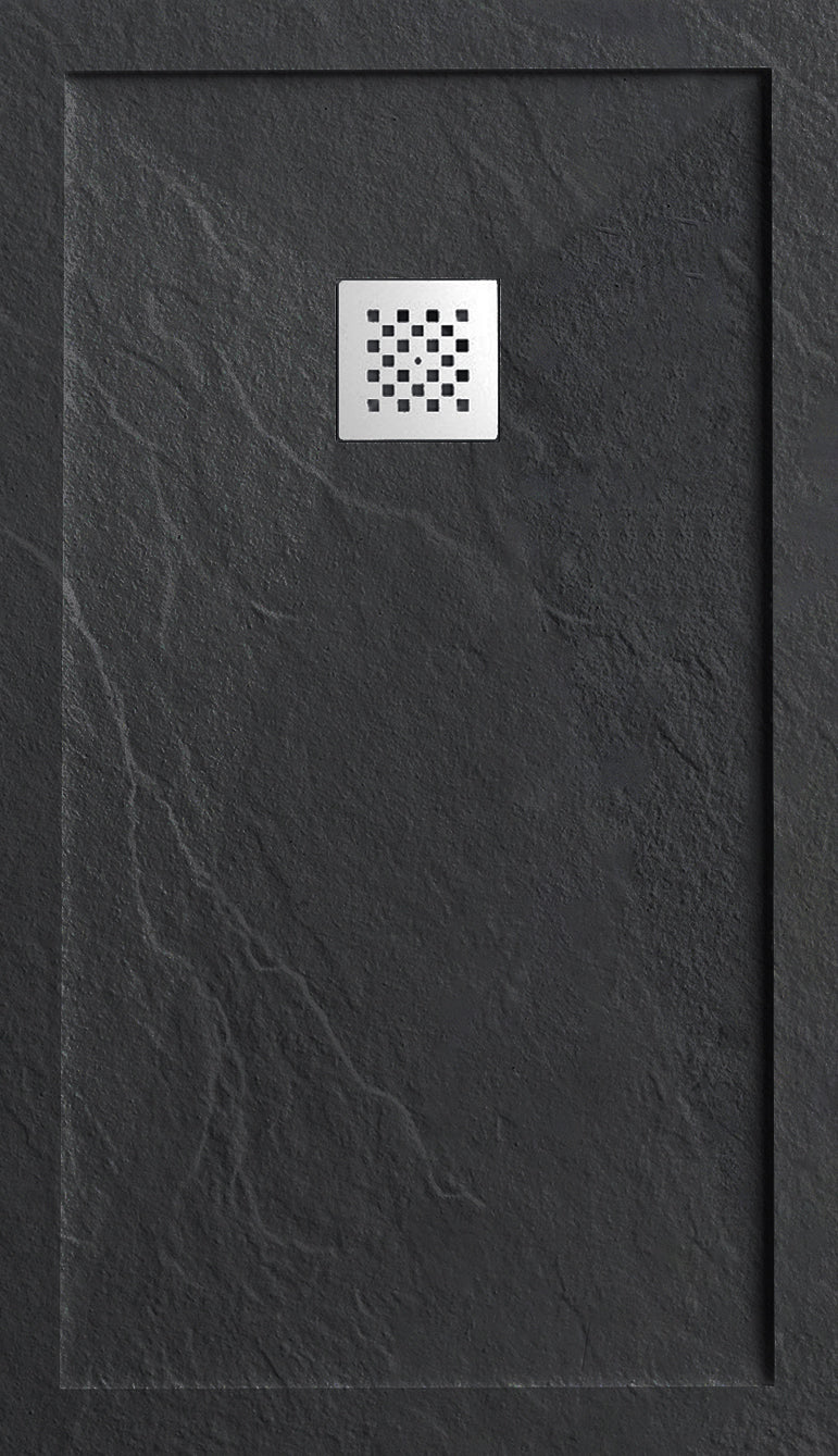 Novo I Series Solid Slate Stone 30mm Shower Tray with  Waste System