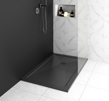 Novo I Series Solid Slate Stone 30mm Shower Tray with  Waste System