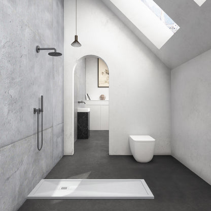 Novo I Series Solid Slate Stone 30mm Shower Tray with  Waste System