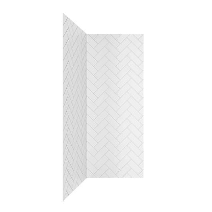 Shower Wall  Panel  1200 White Metro Tile