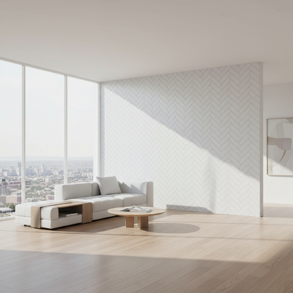 Shower Wall  Panel  1200 White Metro Tile