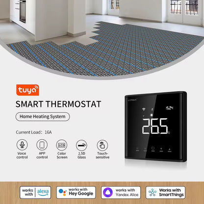 Novo Smart WiFi  Glass Thermostat Black