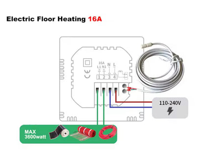 Novo Smart WiFi  Glass Thermostat Black