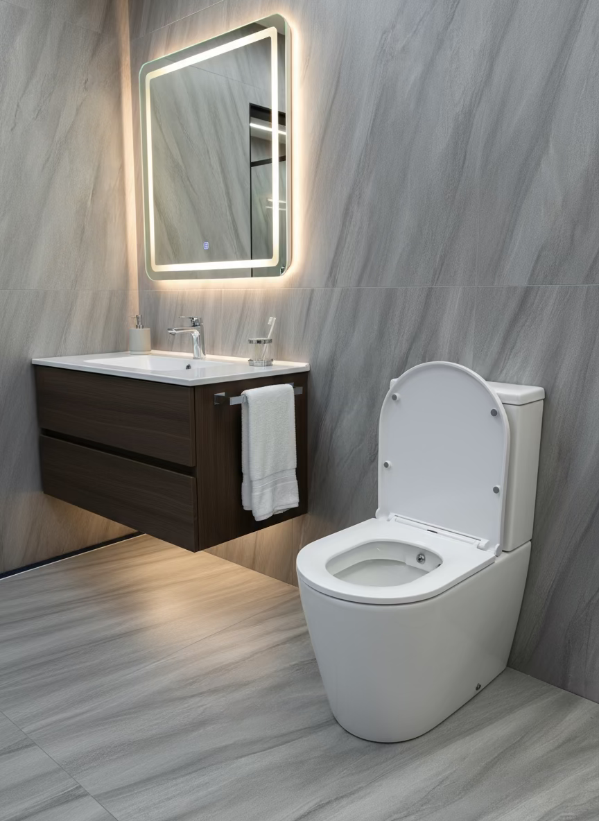 Novo Clinex Compact Comfort Height Rimless  Fully back Toilet Pack