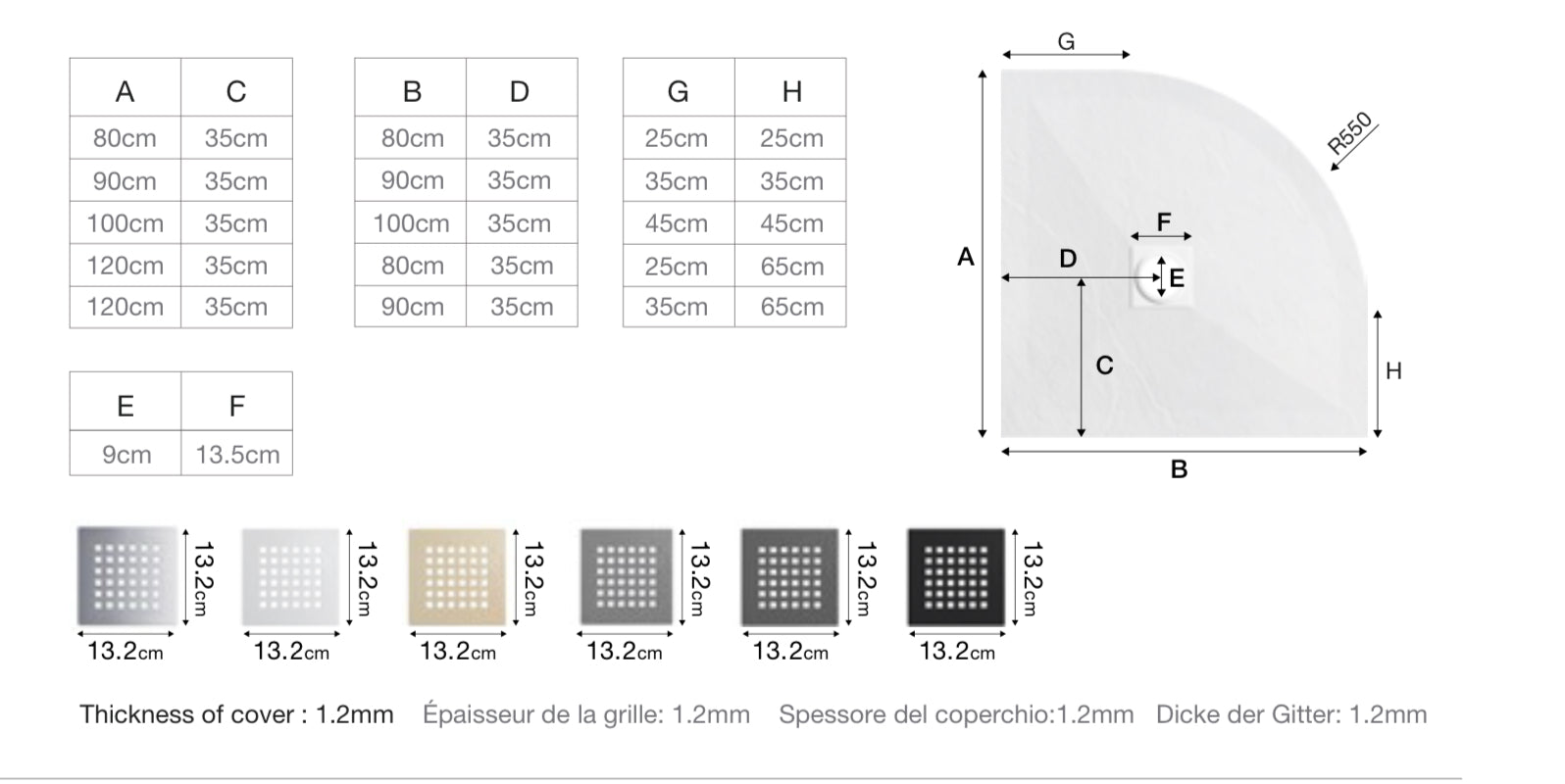 Novo FQ Series 900x900 Quadrant Slate Stone 25mm Shower Tray with  Waste System