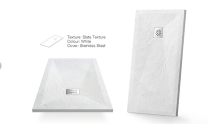 Novo F Series 1100x800 Slate Stone 25mm Shower Tray with  Waste System