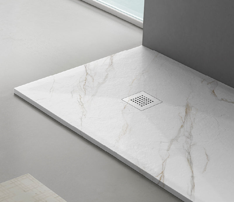 Novo 3D Marble Series 1200x800 Slate Stone 30mm Shower Tray with  Waste System