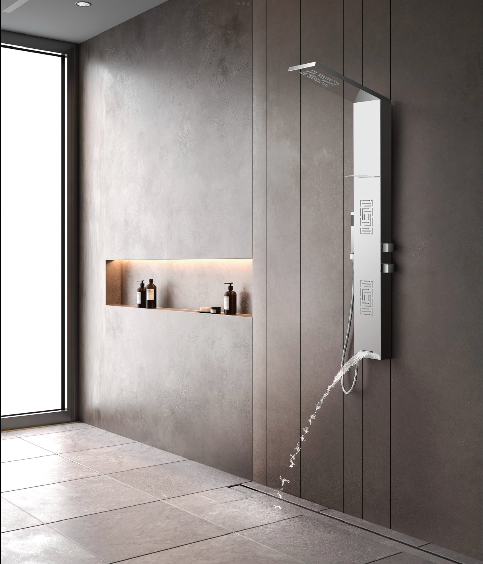 Novo Designer Column Kuadra shower Pack