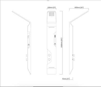 Novo Artisia Aluminium Designer Thermostatic Column shower Pack