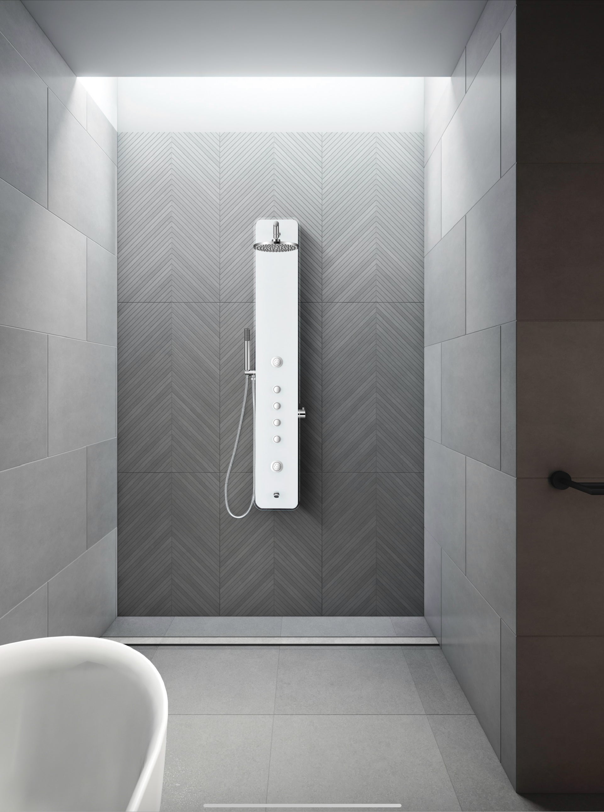Novo Glass Aluminium Designer Thermostatic Column shower Pack