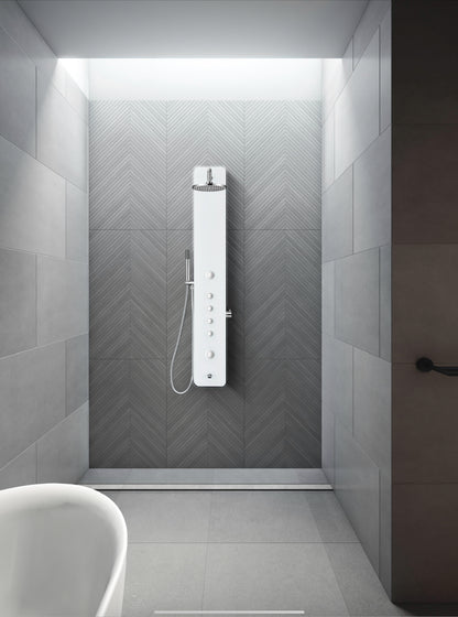 Novo Glass Aluminium Designer Thermostatic Column shower Pack