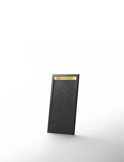 Novo Linear  Slate Stone 25mm Shower Tray with Linear Waste System