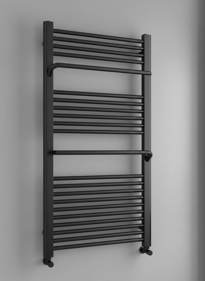 Novo D20 Bar Towel Warmer Radiator - Matt Black