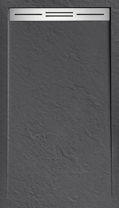 Novo Linear  Slate Stone 25mm Shower Tray with Linear Waste System