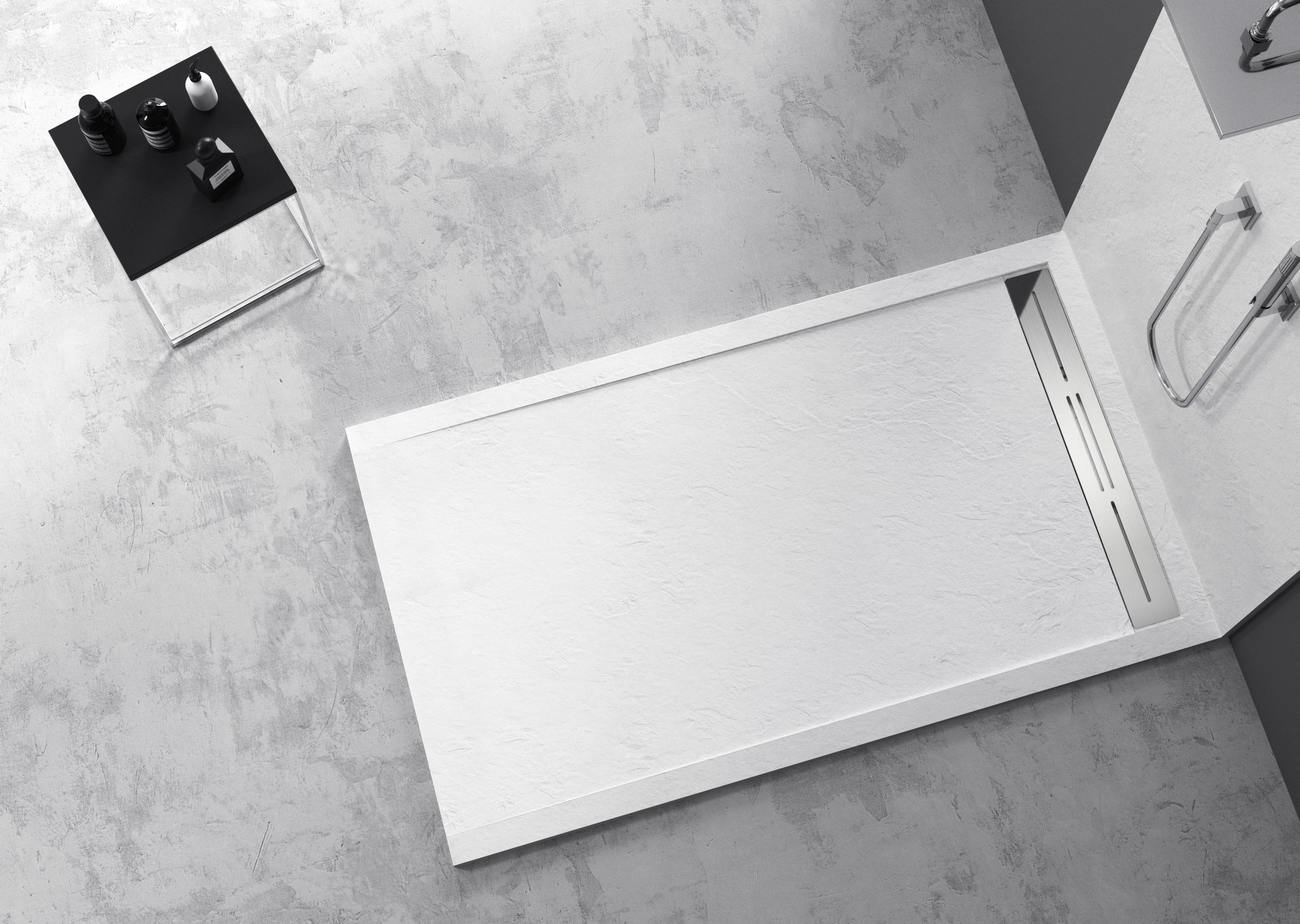 Novo Linear  Slate Stone 25mm Shower Tray with Linear Waste System