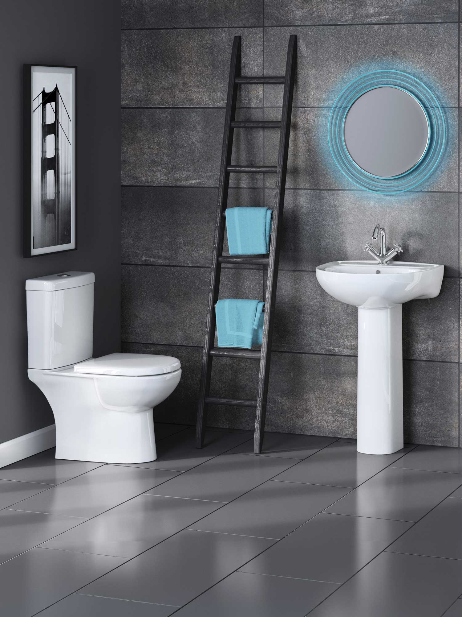 Nuie Lawton 670mm Close Coupled White Pan With Cistern