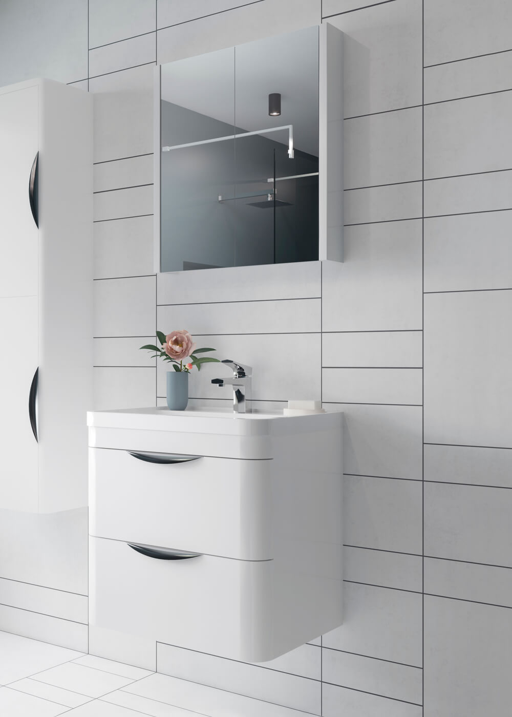 Nuie Parade 540mm High 2 Drawer Wall Hung Cabinet And Basin