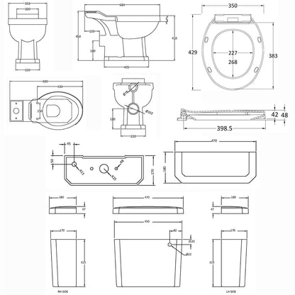 Novo Traditional Close Coupled Pan Cistern And Seat White