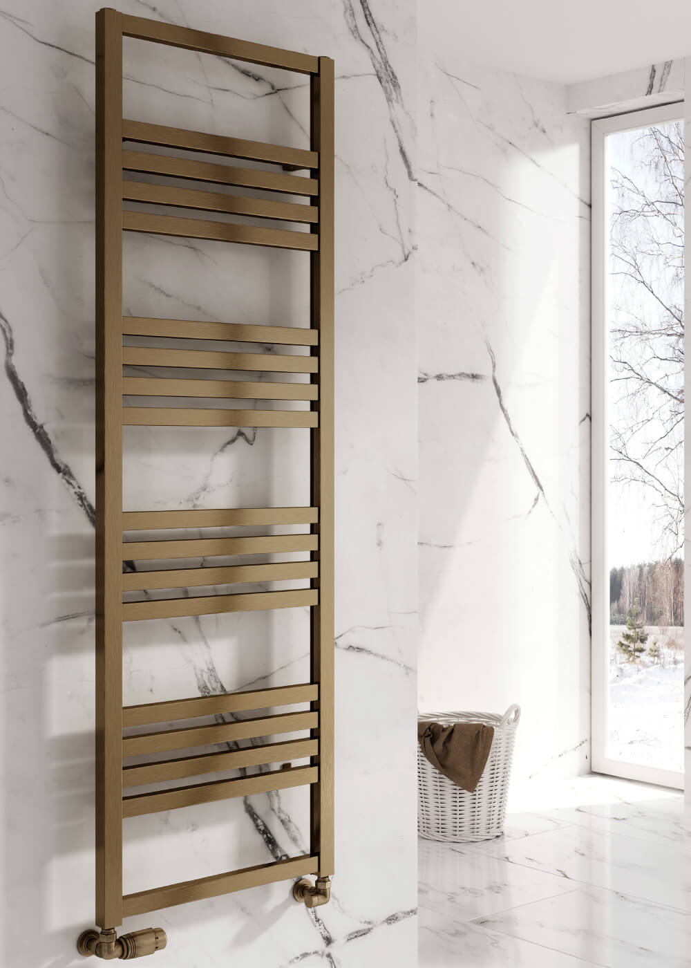 Reina Bolca 485mm Wide Straight Aluminium Towel Rail
