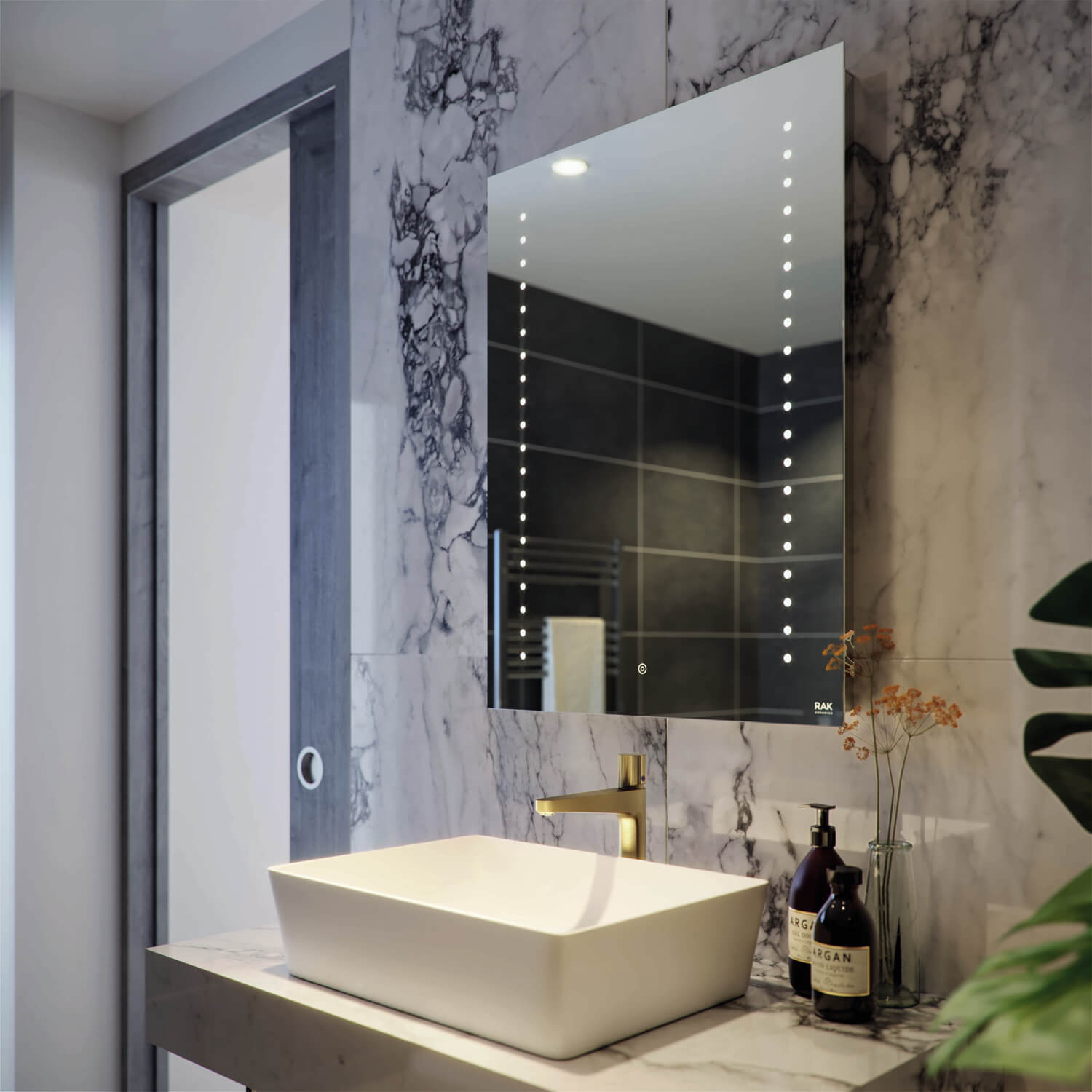 RAK Hestia LED Illuminated Portrait Mirror With Touch Sensor Switch