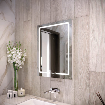 RAK Pegasus 600 x 800mm LED Illuminated Portrait Mirror With Touch Sensor Switch