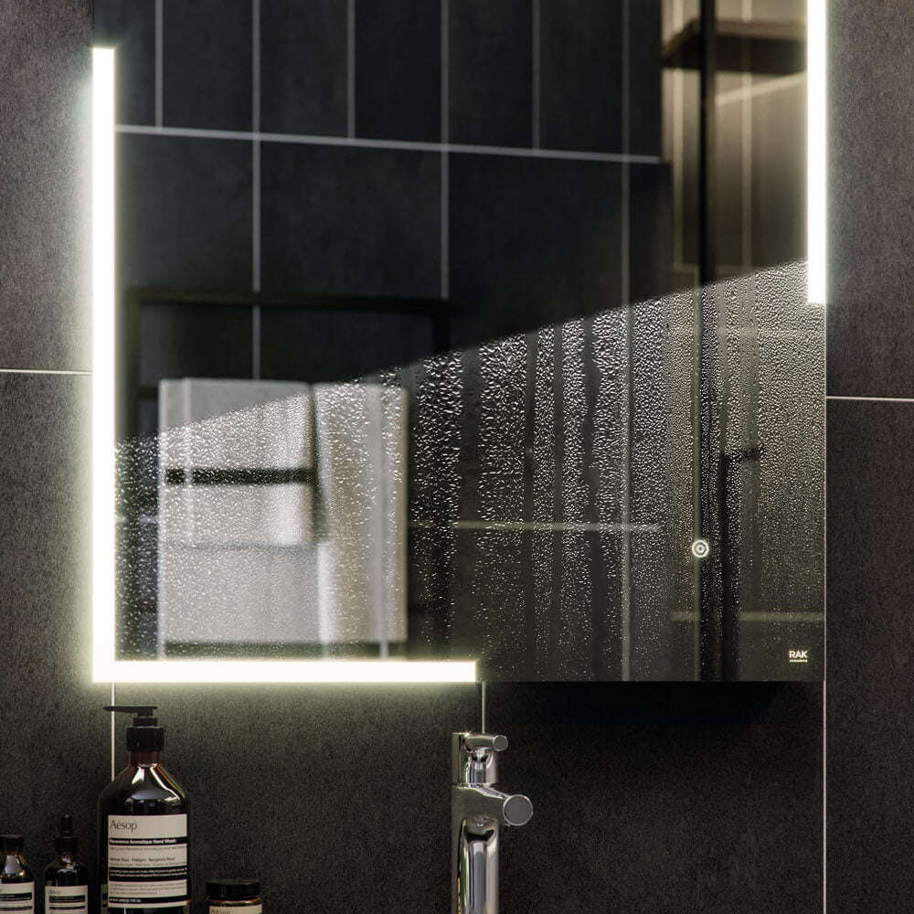 RAK Aquarius 420 x 1400mm LED Tall Dress Mirror With Demister And Touch Sensor Switch
