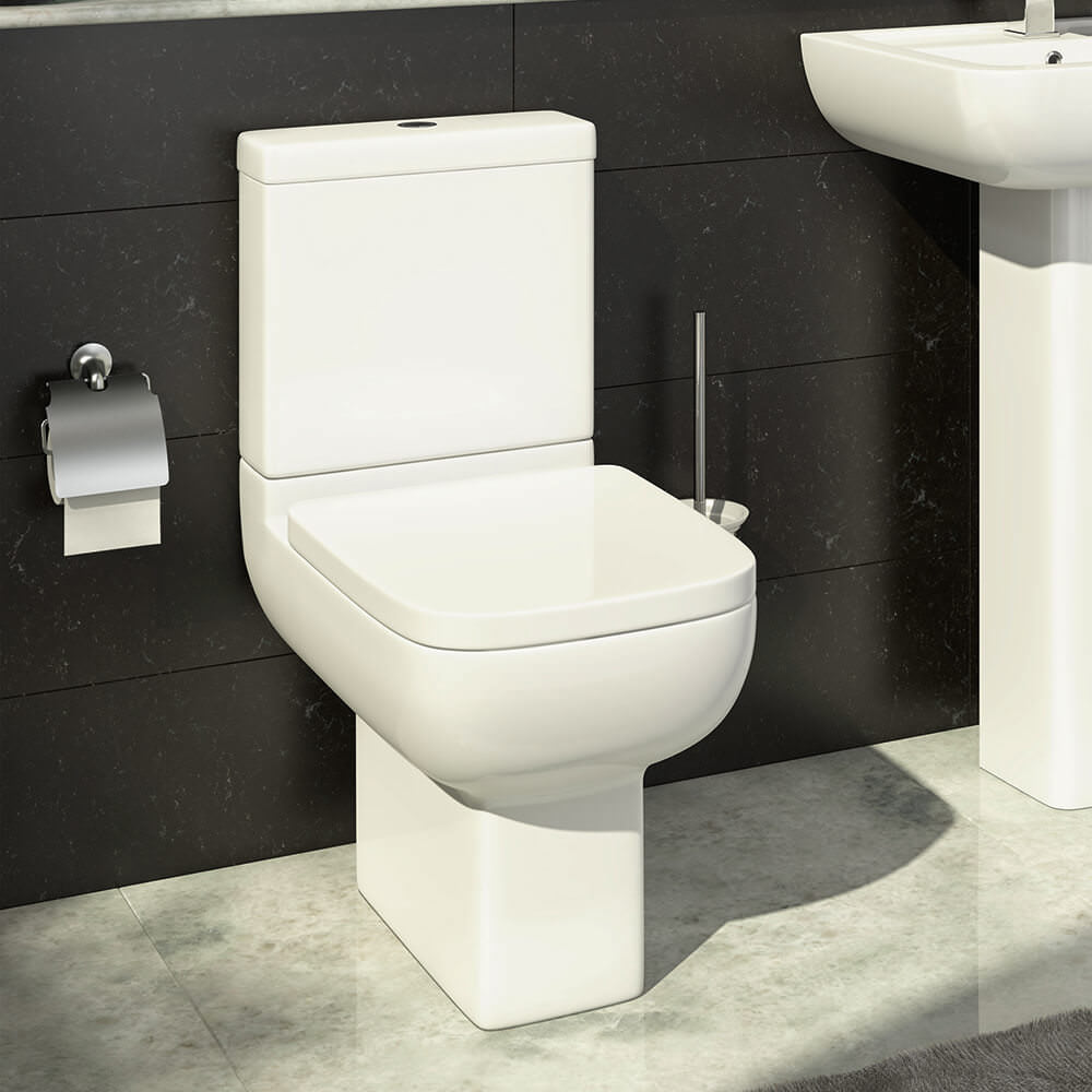 K-V  600 White Close To Wall Close Coupled WC Pan With Cistern