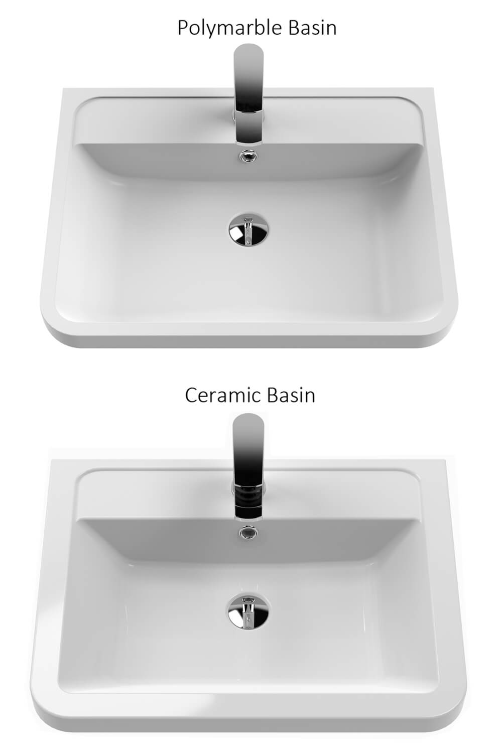Nuie Parade 540mm High 2 Drawer Wall Hung Cabinet And Basin