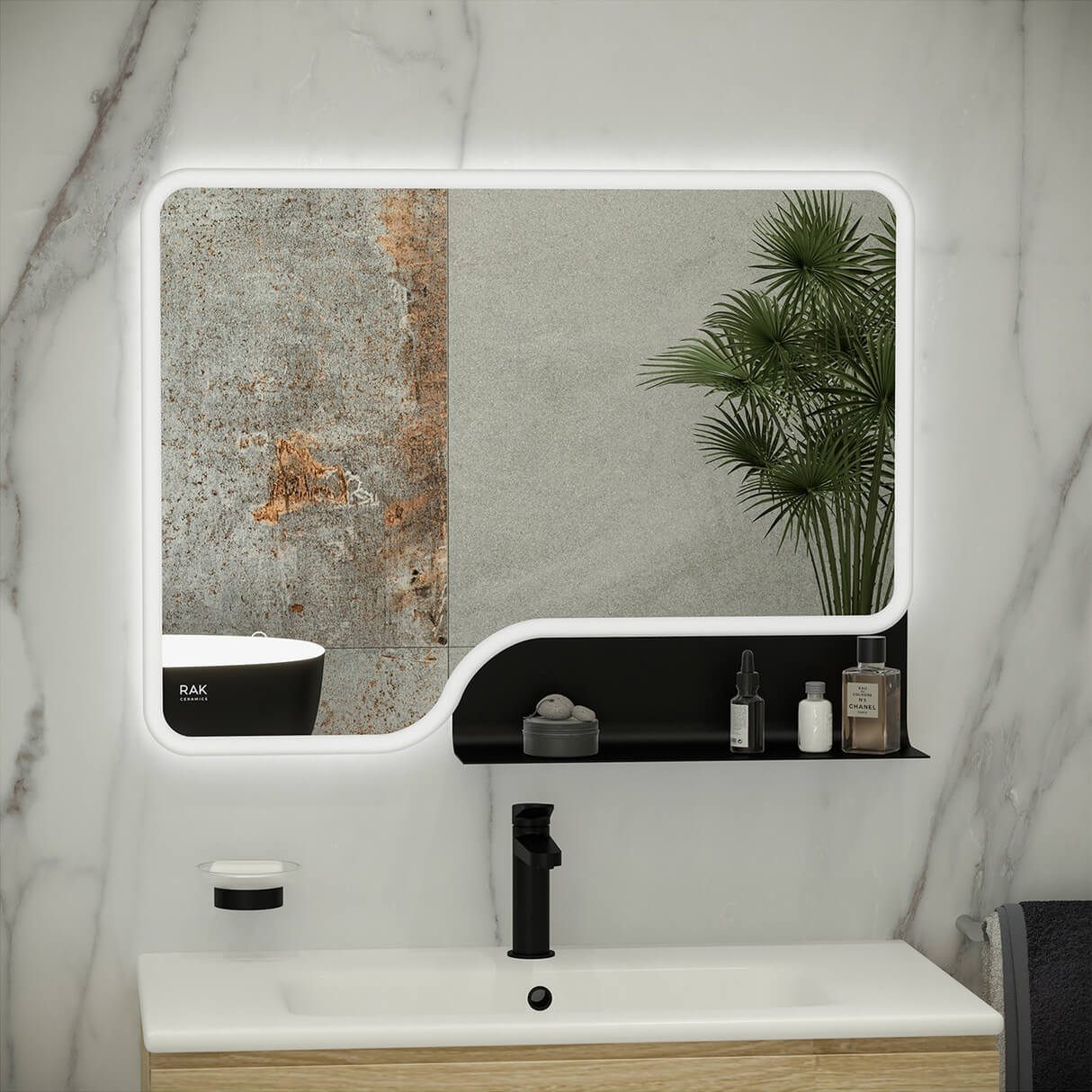 Rak Ornate LED Illuminated 600 x 800mm Mirror With Demister Pad