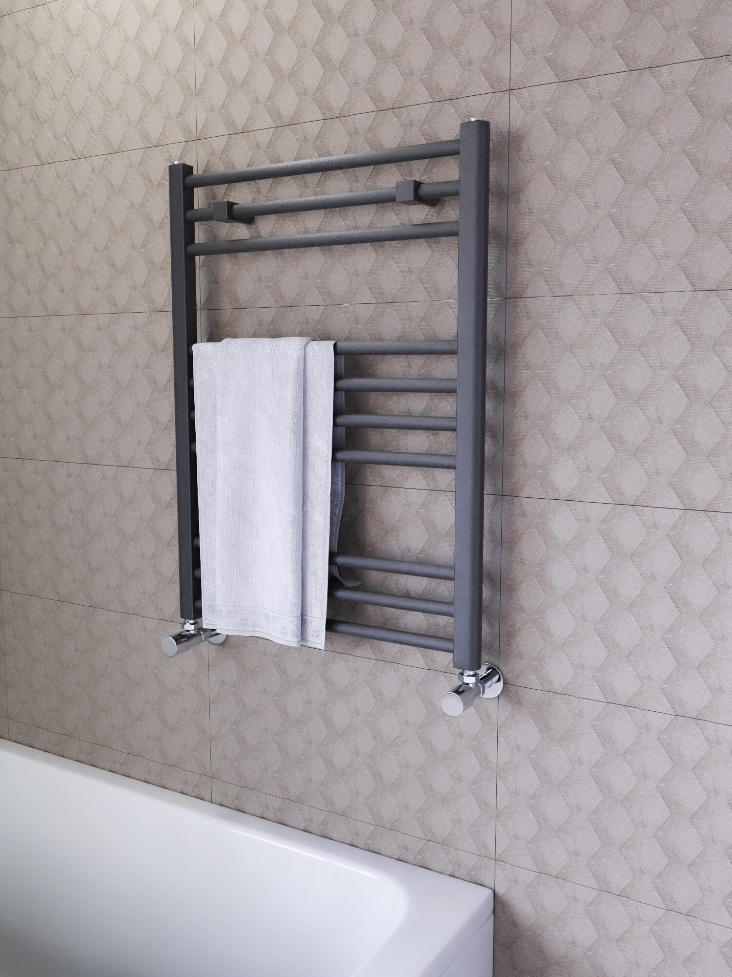 Novo 600mm Wide Straight Ladder Radiator
