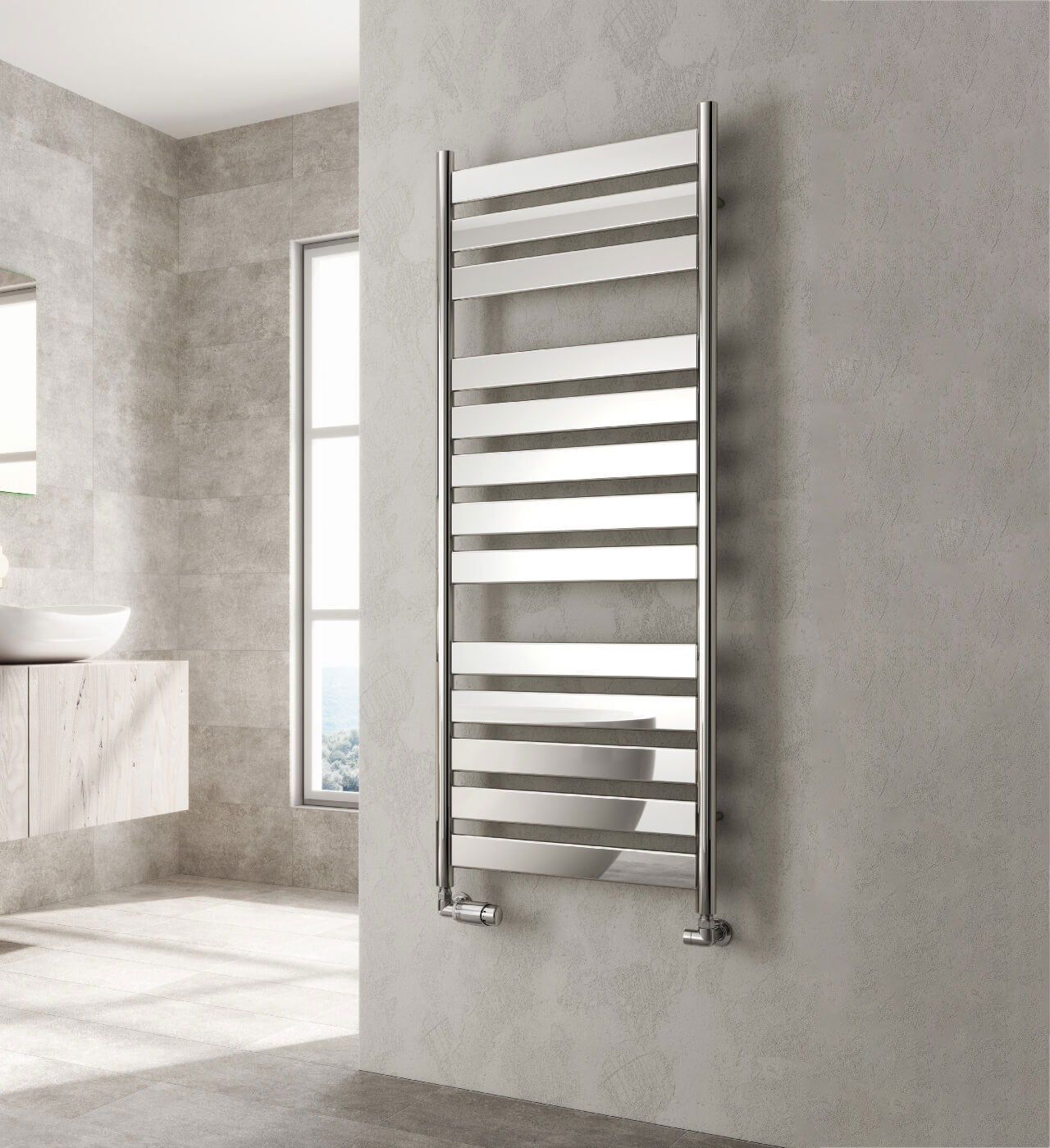 Reina Carpi Chrome Steel Designer Radiator