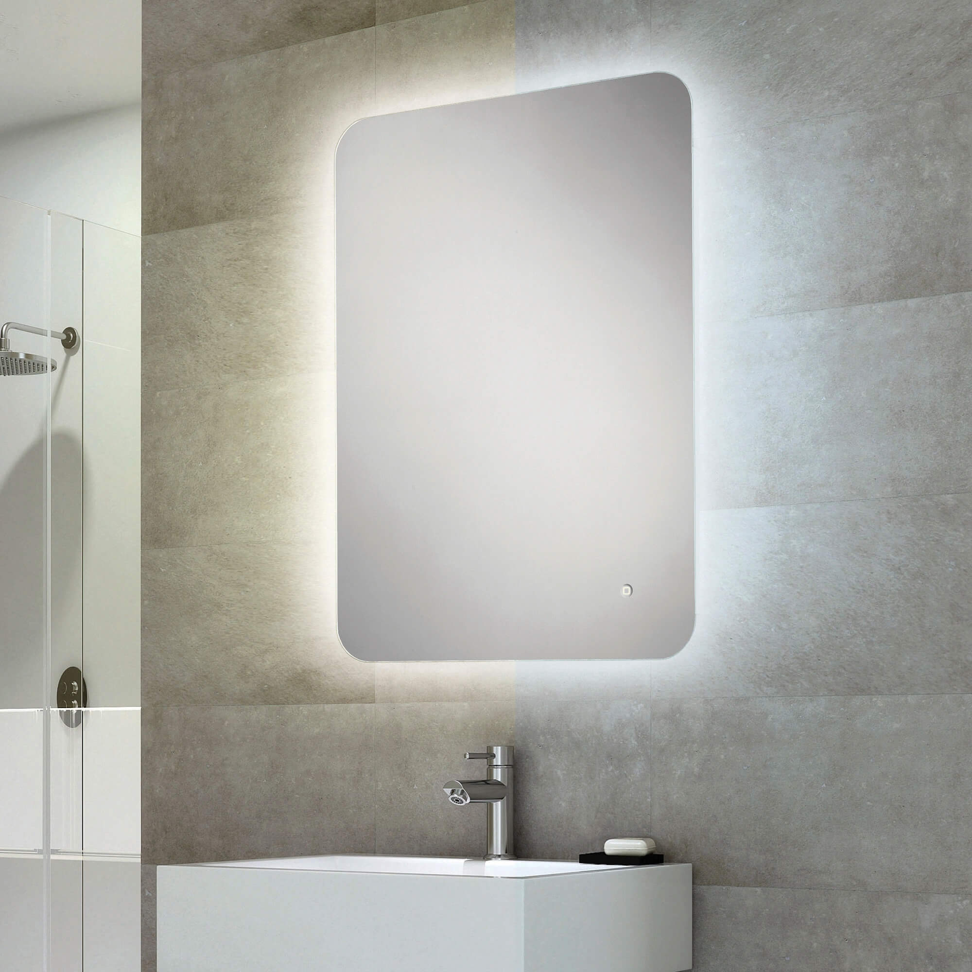 HIB Ambience Steam Free Mirror With Colour Changing LED Light