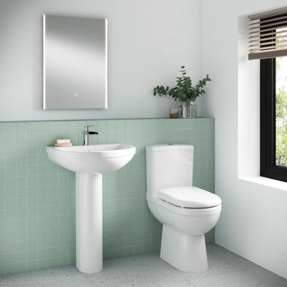 Nuie Ivo 375 x 625mm White Close Coupled Comfort Height WC Pan And Cistern