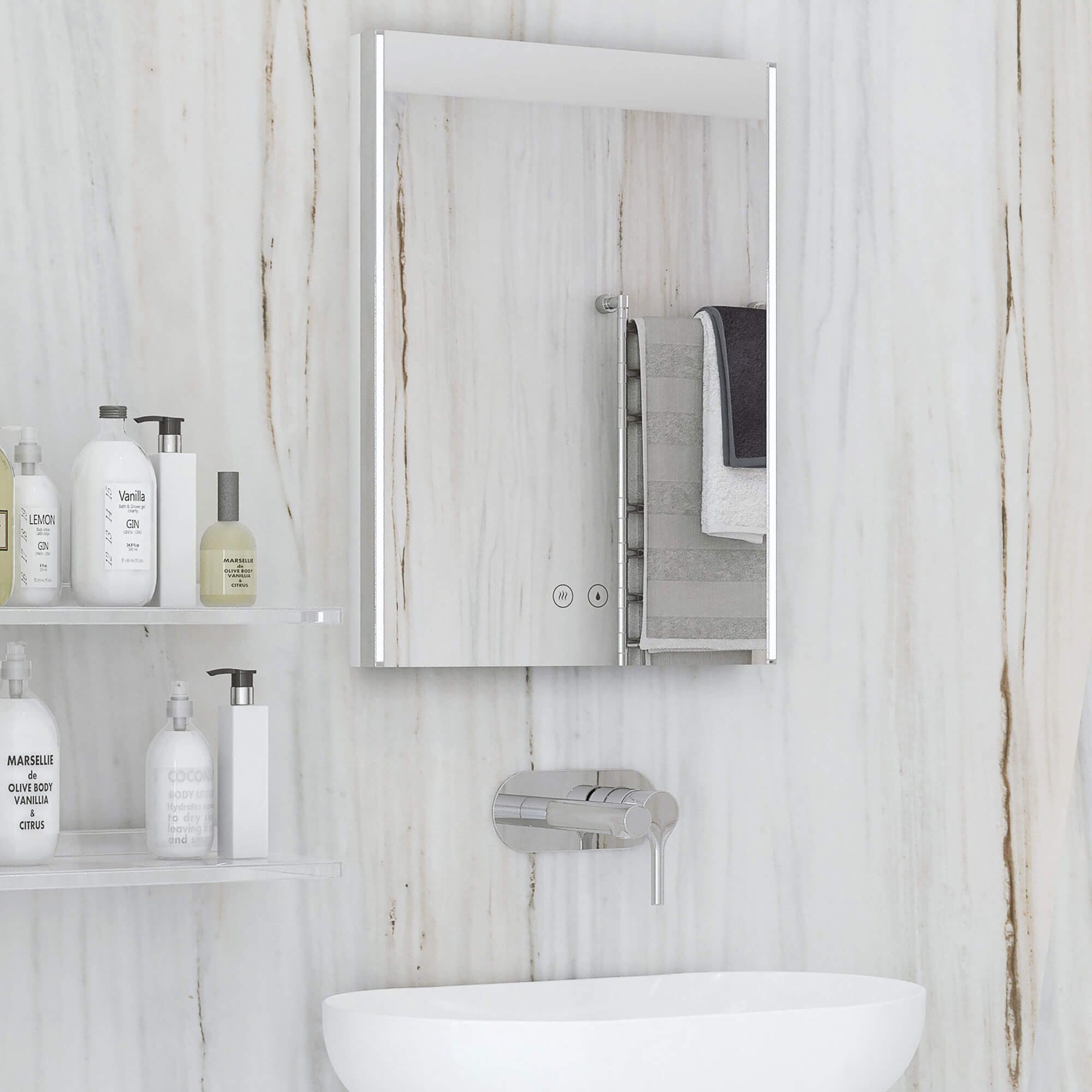 RAK Resort LED Mirror With Demister Pad And Shaver Socket