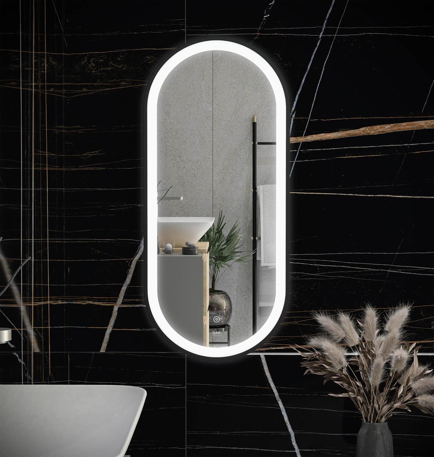 Rak Picture LED Illuminated Oval Mirror With Demister Pad