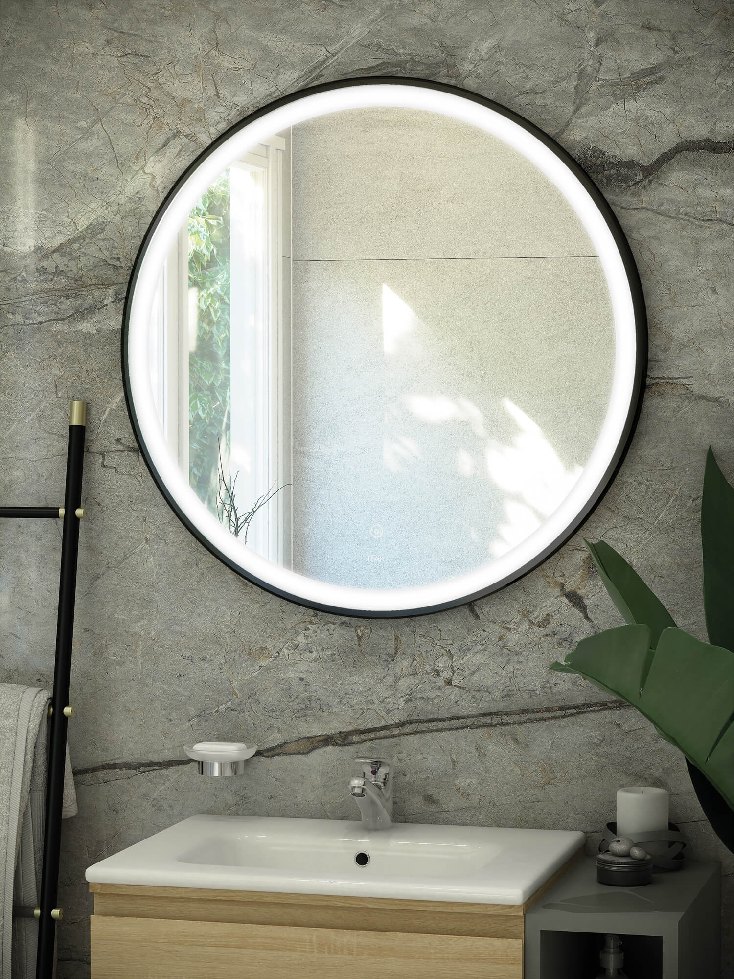 Rak Art Soft 500 x 700mm LED Illuminated Mirror With Demistar Pad