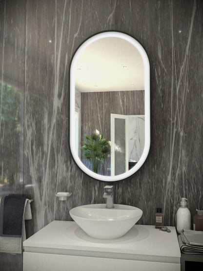 Rak Art LED Illuminated 450mm Oval Mirror With Touch Sensor