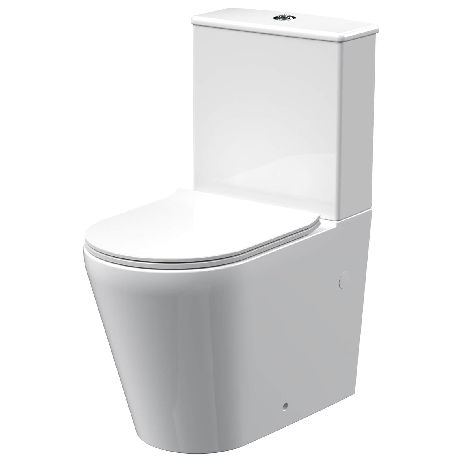 Nuie Freya 374 x 610mm White Rimless Back To Wall WC Pan With Cistern And Seat