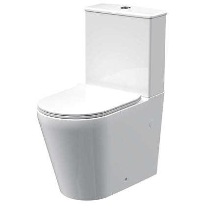 Nuie Freya 374 x 610mm White Rimless Back To Wall WC Pan With Cistern And Seat